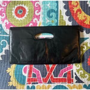 Vintage Y2K HOBO  Classic Black Patent Leather Clutch